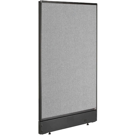 Interion By Global Industrial Interion Non-Electric Office Partition Panel with Raceway, 24-1/4inW x 46inH, Gray 277660NGY